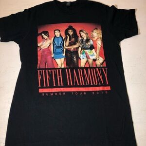 Fifth Harmony Tour 2015 Concert Black Graphic Tee, Like New, Small